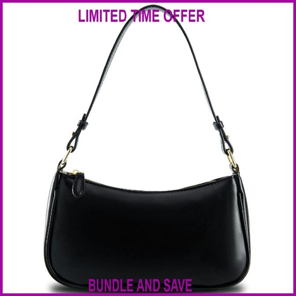 Handbags - Small Shoulder Bag with Removable Straps, Zipper Closure, PU Leather